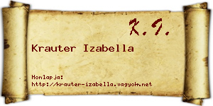 Krauter Izabella névjegykártya